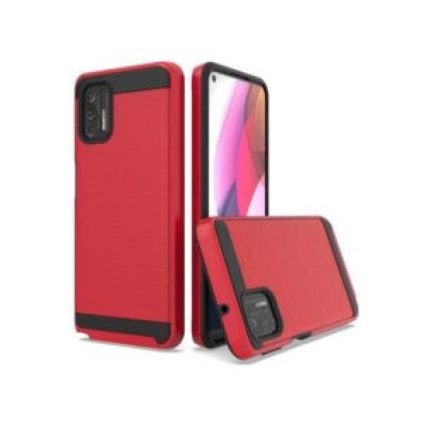 Motorola G Stylus 2021 Hybrid Texture Brushed Metal Case, Red