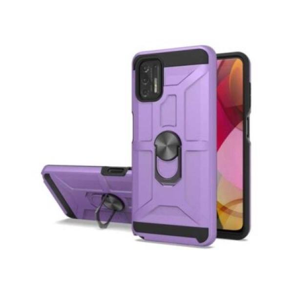 Motorola G Stylus 2021 New Matte Design Brush Case with Ring Stands Army Green (Retail Packaged)