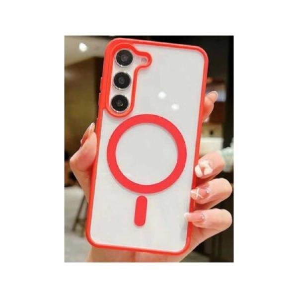 Galaxy S24 Plus Hybrid Clear Case w/ Magsafe Red Edge (Retail Packaged)