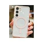 Galaxy S24 Plus Hybrid Clear Case w/ Magsafe Pink Edge (Retail Packaged)