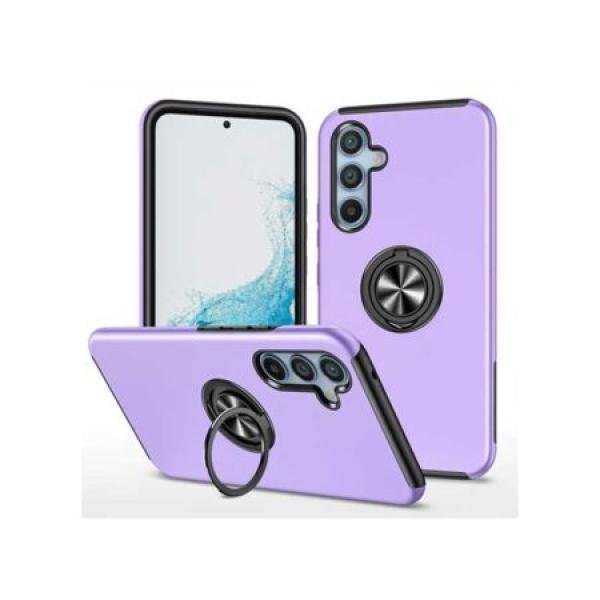 Galaxy S24 Plus Oil Painted Case w/ Flat Magnetic Ring Stand Purple