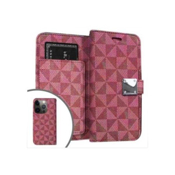 Galaxy S24 Plus Premium Fabric Wallet Pouch 6 Card Slots Magenta (Retail Packaged)