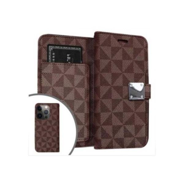 Galaxy S24 Plus Premium Fabric Wallet Pouch 6 Card Slots Brown (Retail Packaged)