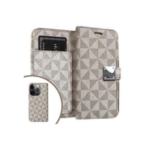 Galaxy S24 Plus Premium Fabric Wallet Pouch 6 Card Slots Beige (Retail Packaged)