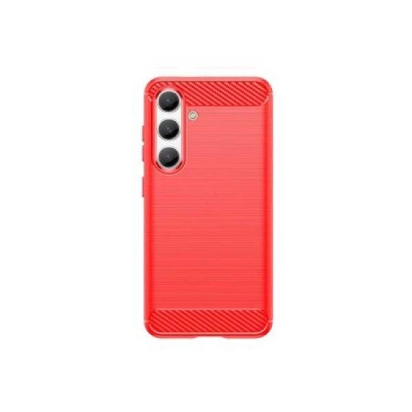 Galaxy S24 Plus New Texture Brushed Metal Case, Red