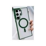 Galaxy S24 Ultra Hybrid Clear Case w/ Magsafe Green Edge (Retail Packaged)