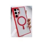 Galaxy S24 Ultra Hybrid Clear Case w/ Magsafe Red Edge (Retail Packaged)