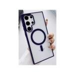 Galaxy S24 Ultra Hybrid Clear Case w/ Magsafe Purple Edge (Retail Packaged)