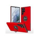 Galaxy S24 Ultra Oil Painted Case w/ Flat Magnetic Ring Stand Red