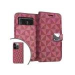 Galaxy S24 Ultra Premium Fabric Wallet Pouch 6 Card Slots Magenta (Retail Packaged)