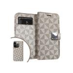 Galaxy S24 Ultra Premium Fabric Wallet Pouch 6 Card Slots Beige (Retail Packaged)