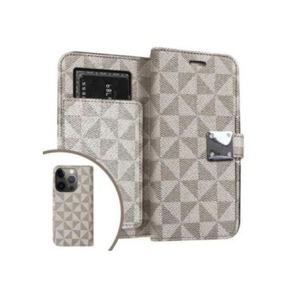 Galaxy S24 Ultra Premium Fabric Wallet Pouch 6 Card Slots Beige (Retail Packaged)