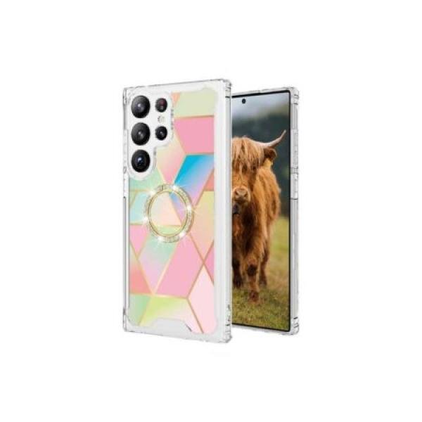 Galaxy S24 Ultra Premium IMD Ring Stand Case design #4 (Retail Packaged)