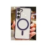 Galaxy S25 Hybrid Clear Case w/ Magsafe Purple Edge (Premium Package)