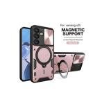 Galaxy S25 Twisting Magnetic Ring Stand Case w/ Camera cover Pink (Premium Package)
