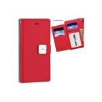 Galaxy S25 luxurious synthetic PU leather 6 Card Slots Infolio, Red (Premium Package)