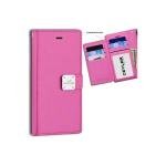 Galaxy S25 luxurious synthetic PU leather 6 Card Slots Infolio, Pink (Premium Package)