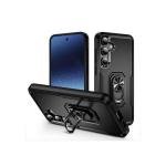 Galaxy S25 Hybrid Dual Layer Case w/ Magnetic Ring Stand Black (Premium Package)
